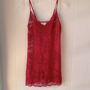 Victoria’s Secret Red Lace Slip Lingerie Size Medium